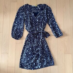 Collective Concepts Navy and White Polka Dot Dress